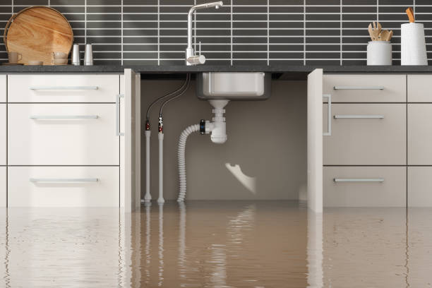 Water damage restoration process in Many, LA